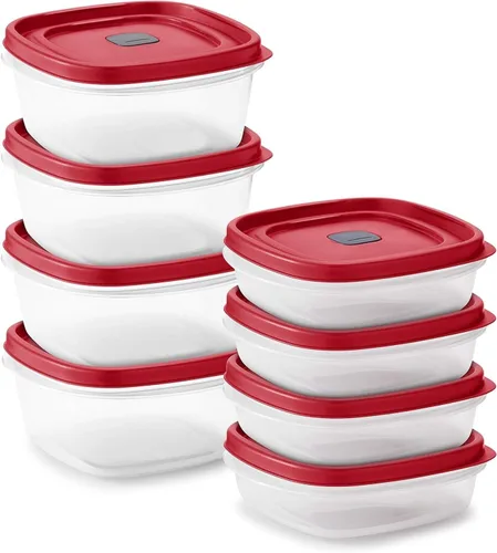 Vista 2 de Tribello Recipiente de almacenamiento de alimentos para 5 tazas con tapa ventilada, plástico sin BPA, apto para microondas, lavavajillas