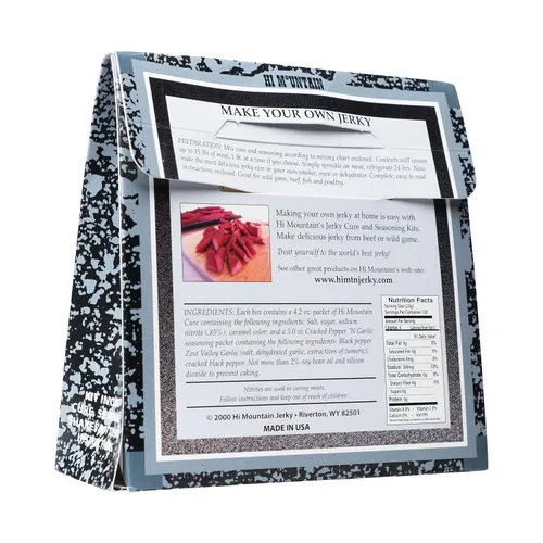 Vista 2 de Hi Mountain Kit de curación y condimento de cecina - Mezcla de pimienta y ajo agrietada Bold pepper and garlic flavor, jerky seasoning for beef