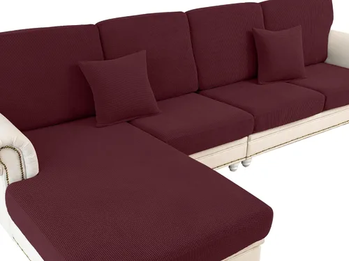 Vista 17 de LA MEACK Funda de Cojín de Sofá Funda de Cojín de Asiento Funda Elástica para Sillón Fundas Separadas para Sofá Seccional Protector de Muebles