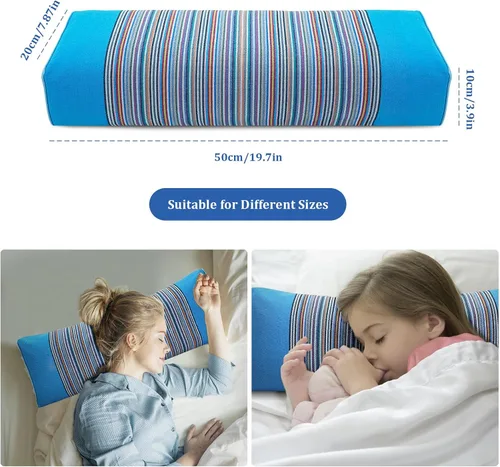 Vista 3 de Almohada ajustable de casco de trigo sarraceno para aliviar el dolor de cuello (21 x 8 x 4), almohada de enfriamiento natural para campamento