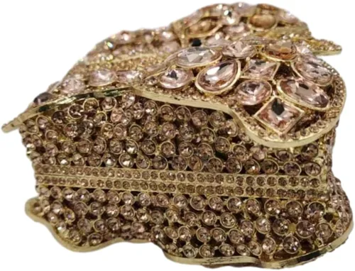 Vista 2 de UMREN Bolsos de noche elegantes de mariposa con diamantes de imitación para mujer, bolso de mano de cristal de lujo para boda, fiesta, cóctel, bolso