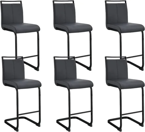 Vista 13 de Taburetes de bar modernos de altura de mostrador, juego de taburetes de bar tapizados de cuero de 2,25 pulgadas de alto con respaldo y marco