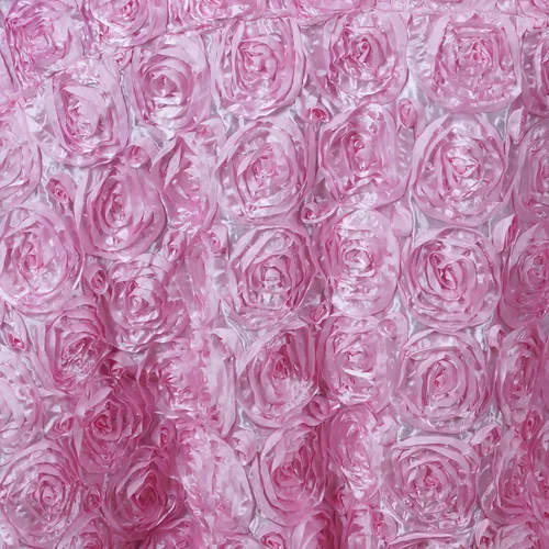 Vista 2 de Tableclothsfactory Manteles redondos con patrón de roseta/rosa 120" - Rosa