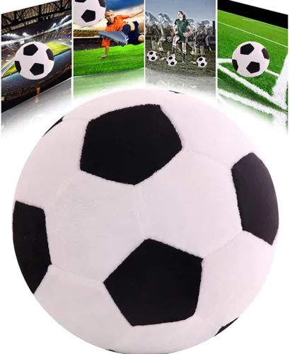 Vista 2 de AOQI Peluche esponjoso de pelota de fútbol, almohada de felpa suave y duradera, regalo de fútbol para niños, chicos y bebés