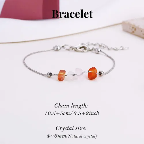 Vista 7 de MJartoria Gargantilla y pulsera de piedra natural con signo del zodiaco para mujer, collar de cristales, pulsera de horóscopo, cristales de piedras