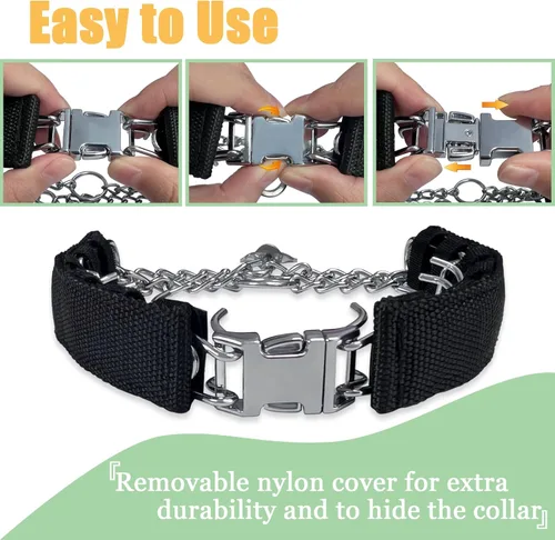 Vista 2 de Collar de entrenamiento para perros, collar ajustable para perros con hebilla de liberación rápida, collar sin tirones para perros pequeños