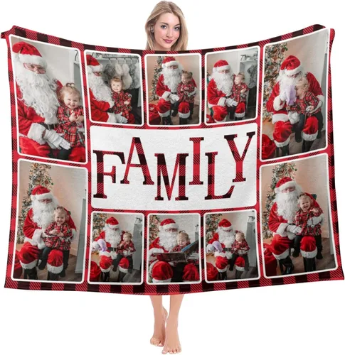 Vista 15 de Mantas personalizadas con fotos, regalos personalizados para parejas, manta con fotos personalizada, regalos para siempre y para siempre, regalo