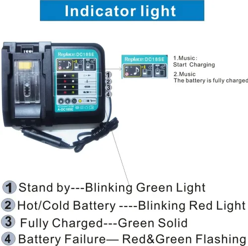 Vista 5 de EAGLEWING DC18SE 14.4V-18V Li-ion Níquel Metal Hidruro Óptimo Cargador Automotriz, Azul