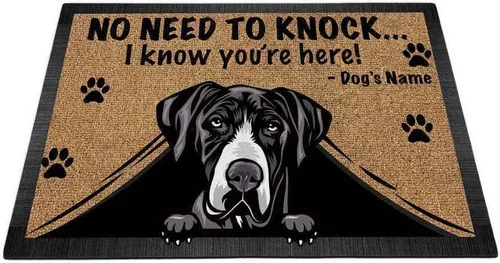 Vista 14 de Felpudo personalizado Peeking Dog English Bulldog No Need to Knock I Konw You're Here 23.6 x 15.7 pulgadas Bulldog-1 Inglés