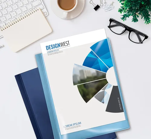Vista 2 de Better Office Products Libro de presentación encuadernado con 12 bolsillos, colores surtidos, cubierta frontal transparente, 24 páginas protectoras