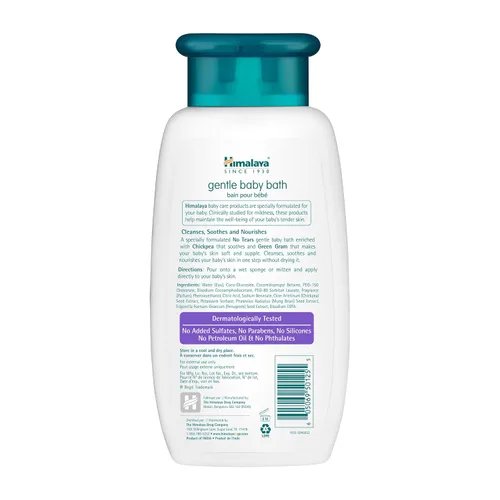 Vista 2 de Himalaya Gentle Baby Bath, Baby Wash, libre de parabenos, SLS/SLES y ftalatos (6.8 fl oz 1-PACK) Limpiador suave y no irritante para nutrir