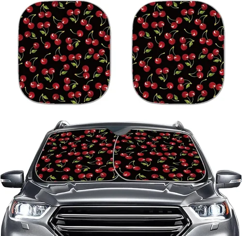 Vista 8 de Parasol para parabrisas de automóvil con estampado de playa tropical, protección universal para proteger el interior del automóvil, bloquea