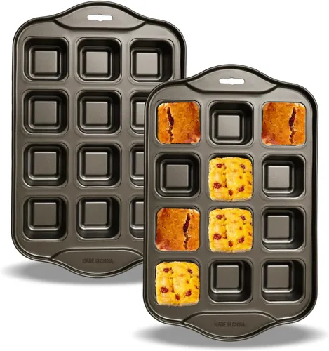 Vista 10 de Mini moldes para hornear – Sartenes antiadherentes para hornear pasteles caseros, molde de acero al carbono para pan de plátano, pastel de carne