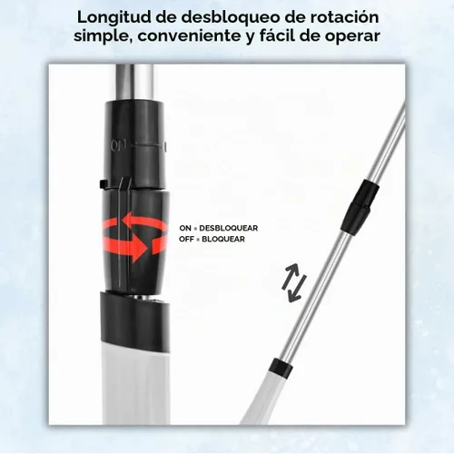 Vista 7 de Limpiador eléctrico giratorio, cepillo de limpieza inalámbrico con 8 cabezales reemplazables, mango ajustable, limpiador eléctrico de doble