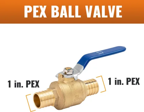 Vista 2 de SUNGATOR 1 paquete de válvulas Pex de 1 pulgada, válvula de bola Pex de latón de puerto completo válvula de cierre de cuarto de vuelta, ASTM F1807
