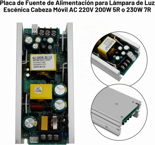 Vista 4 de AC 220V 200W 5R o 230W 7R cabeza móvil etapa luz lámpara fuente de alimentación