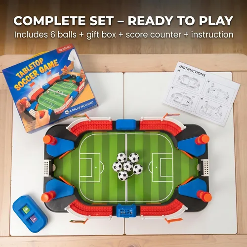 Vista 6 de Juguete de fútbol para niños - Juego de futbolín de mesa para niños de 3, 4, 5, 6, 7, 8-12 años - Regalo interactivo de fútbol - Mini juego de mesa