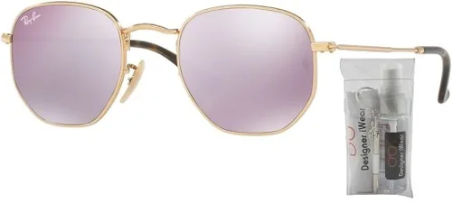 Vista 2 de Ray-Ban RB3548N HEXAGONAL Sunglasses For Men For Women BUNDLE with Designer iWear Complimentary Eyewear Care Kit