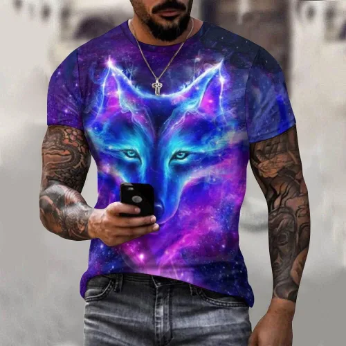 Vista 5 de Camiseta 3D con estampado gráfico novedoso para hombre, cuello redondo, manga corta, estampado casual, camiseta de playa para fiesta de verano