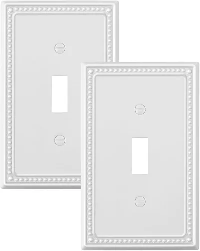 Vista 146 de Paquete de 2 cubiertas de placa de interruptor de luz de doble palanca, cubiertas decorativas de placa de doble interruptor Pearls, placa de pared