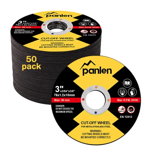 Vista 13 de 3 pulgadas 10 Pack Disco de Corte para Amoladora Troqueladora y Kit de Mandril de Montaje 1/4" 3/8" Arbor
