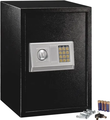 Vista 6 de Happygrill Caja fuerte electrónica digital, caja fuerte grande del gabinete de seguridad de la cerradura del teclado para el banco del hotel