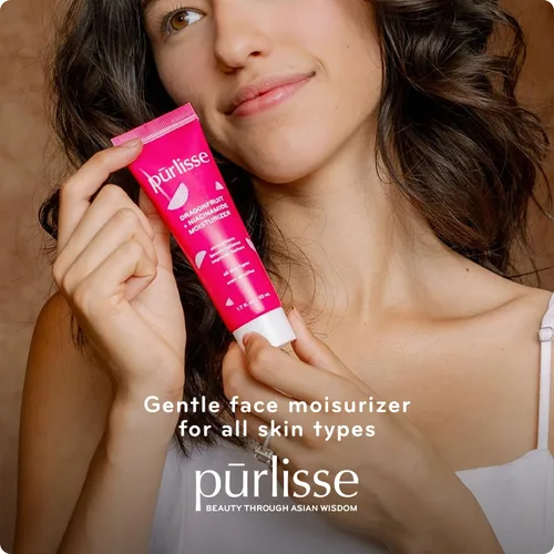 Vista 3 de pūrlisse Dragonfruit + Niacinamida Hidratante Facial - Hidratante facial para brillo y textura mejorada - Fortalece la barrera de la piel, reduce
