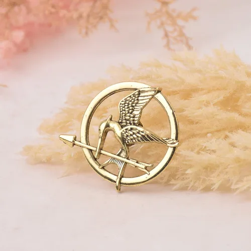 Vista 5 de LACKINGONE The Katniss Everdeen Cosplay Prop Rep Sinsajo Pin Insignia de broche, Metal, no conocido