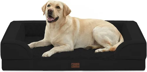 Vista 11 de Camas ortopédicas para perros grandes, cama de espuma viscoelástica impermeable para mascotas grandes con lados 89x56 cm, sofá para perros grandes