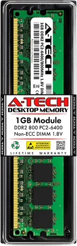 Vista 6 de A-Tech 1 GB DDR2 667 MHz UDIMM PC2-5300 CL5 1.8V DIMM Non-ECC Unbuffered Módulo de memoria RAM de escritorio