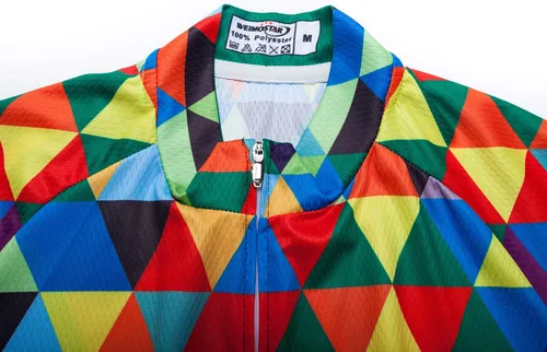 Vista 4 de Weimostar Hombre Ciclismo Jersey Manga Corta Bicicleta Ropa Multicolor Diamante