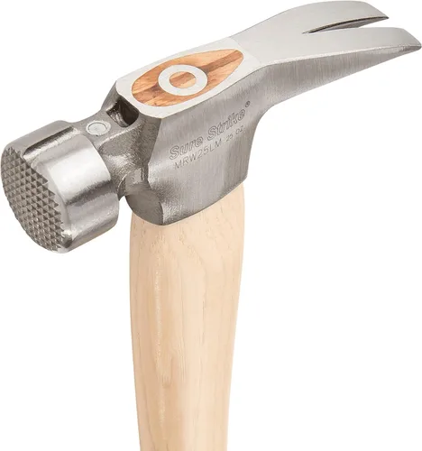 Vista 3 de ESTWING Sure Strike California Martillo de Enmarcado - Garra Recta de Desgarre de 25 oz con Cara Fresada y Mango de Madera de Hickory - MRW25LM