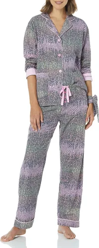 Vista 8 de PJ Salvage Conjunto de pijama de franela para mujer Azul (Ice Blue)