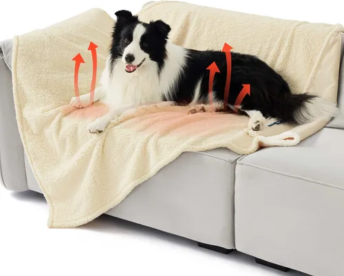Vista 78 de Bedsure - Mantas impermeables para perros pequeños - Manta de felpa de sherpa con impresión suave lavable para perros y gatos, protector de muebles