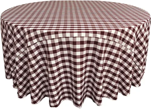 Vista 23 de Mantel redondo a cuadros 90, 96, 108 y 120 pulgadas. Varios colores disponibles. Se vende individual (83, verde manzana y blanco)