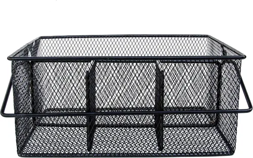 Vista 7 de Organizador de utensilios – Organizador de cubiertos para fiestas, soporte para cucharas, organizador de buffet para condimentos, servilletas, Negro