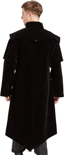 Vista 2 de sehseek Chaqueta steampunk medieval para hombre, abrigo vintage gótico victoriano