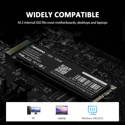 Vista 6 de fanxiang S501 128GB NVMe SSD 3D NAND1.3 PCIe Gen3x4 M.2 2280 Unidad interna de estado sólido (velocidad de lectura de hasta 1,100 MB/s) compatible