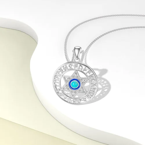 Vista 5 de MeetMuse Star of David Necklace for Men Women 925 Sterling Silver Celtic KnotRune Pendant Protection Jewelry for Birthday Christmas