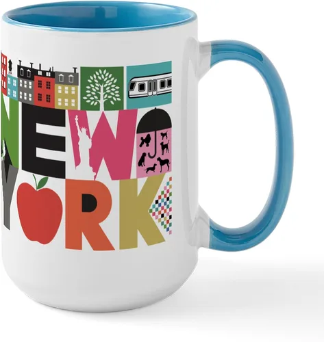 Vista 14 de CafePress New York Republic Tazas de cerámica de 15 oz (15.0 fl oz)
