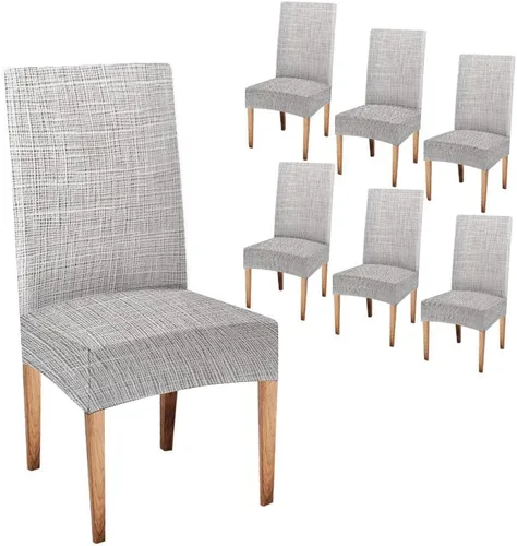 Vista 16 de TOMWISH Juego de 2 fundas para sillas de comedor, color turquesa y gris, fundas elásticas para sillas Parsons, de elastano, lavables, protectores