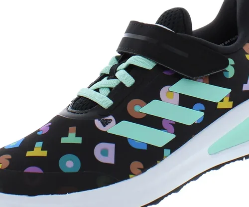 Vista 3 de adidas Fortarun - Tenis de correr elásticos unisex para niños Core NegroNube BlancoGris Seis