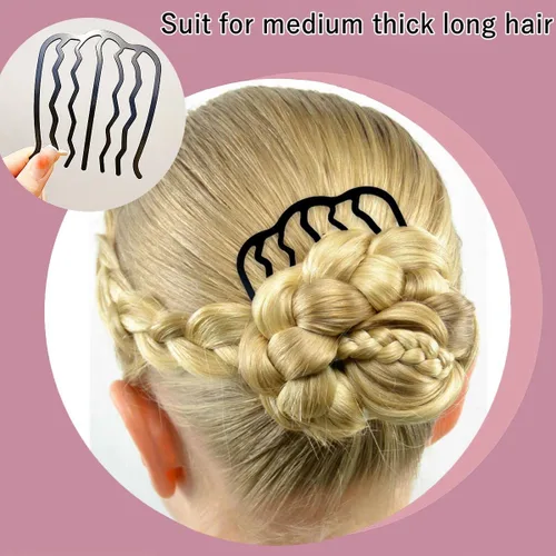Vista 2 de 8 peines laterales para el cabello, horquillas para el cabello, pinzas para el cabello para moño, peines en forma de U para peinado, accesorios
