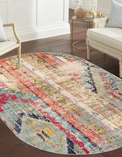 Vista 17 de Unique Loom Sedona Collection - Alfombra Yosemite (redonda, 5 pies 1 pulgada, multicolor)
