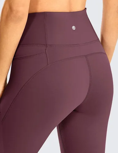 Vista 3 de CRZ YOGA Leggings de invierno de forro polar ligero para mujer de 28 pulgadas, pantalones gruesos cepillados, cálidos de cintura alta, leggings