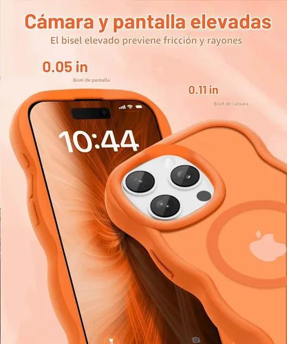 Vista 3 de Magsafe - Funda magnética para iPhone 12 Pro Max, compatible con Magsafe con marco ondulado, translúcido, mate, parte trasera dura, de silicona, a