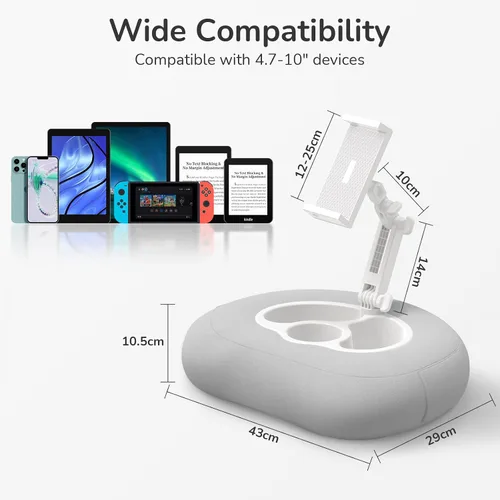 Vista 8 de Soporte de almohada para tableta para Kindle iPad compatible con teléfono/tableta de 4.7 a 10 pulgadas, iPad, iPhone, Samsung, Google, soporte