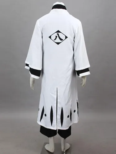 Vista 6 de ZNZXYCOS Disfraz de cosplay de Kyoraku Shunsui Captain para hombre, color rosa y negro, kimono para Halloween