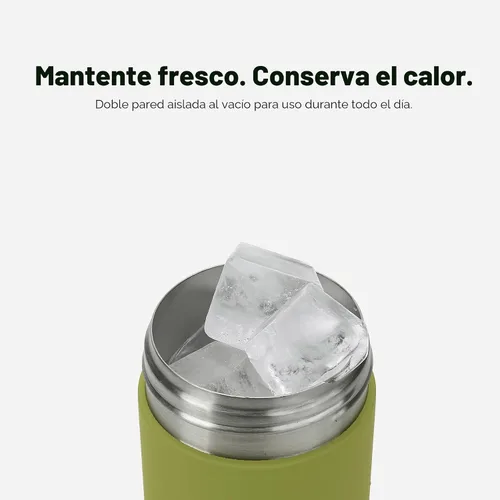 Vista 4 de Comotomo Vaso Tumbler para Niños Pequeños de 8 oz Aislado Tipo Sippy Cup con Pajita de Silicona y Boquilla, Verde