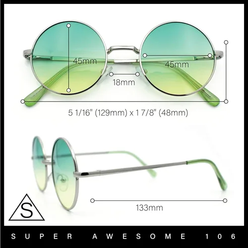 Vista 4 de SA106 Gafas de sol hippie redondas con lentes de gradiente de color de verano